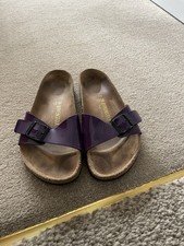 Birkenstock Madrid Adjustable Buckle Strap Sandals Size 6 Relaxed Purple Patent