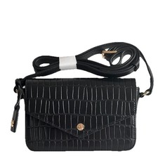 RADLEY Handbag Black Leather Small Crossbody Eltham Mews-Faux Croc - RRP £179