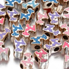 100pcs Mixed Giraffe Acrylic European Charm Beads - 16mm x 12mm Bulk Job Lot