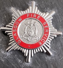OBSOLETE GLASGOW FIRE SERVICE CAP BADGE. 
