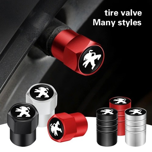 Peugeot black metal tire valve - metal,