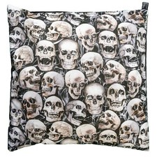 Skull Smoke Cushion Cover Case 100% Cotton Halloween Gothic Decor