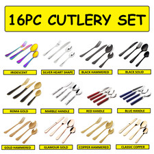 NEW SABICHI 16 PIECE STAINLESS STEEL CUTLERY SET HAMMERED STAINLESS STEEL 