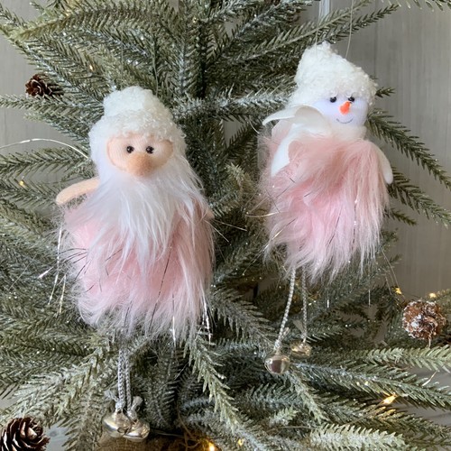 Pink fluffy father christmas - fluffy,