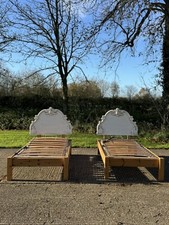 A Pair Of Solid Pine Single Beds - ( Electronically ) Operated Bed Base