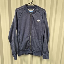 Adidas Originals Track Jacket Mens Large Navy Blue Full Zip Trefoil Logo Retro