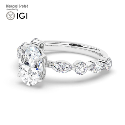 Oval diamond engagement ring - oval,