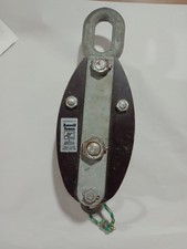 Ansell Jones 2 Ton Rated Wood & Metal  Pulley Rope Wheel 1990 Vintage 14" Long