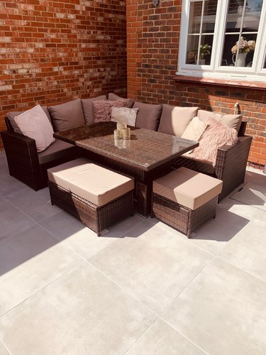 Brown rattan corner sofa with - rattan,