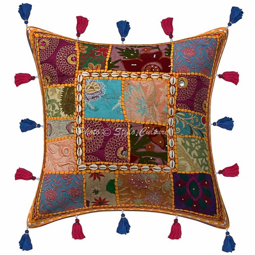 Indian pillowcase ikat - ikat, kantha