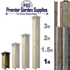 1ft (30cm) Timber/Concrete Garden Fence Panel 100x100mm Post Extender with Cap