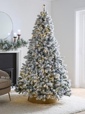 7ft Flocked Pre-lit Downswept