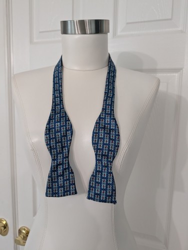 Blue ascot adjustable all silk - blue,