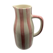 Water Jug Pink Striped Ceramic