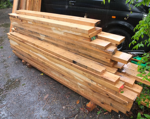 Green oak planks various - green,