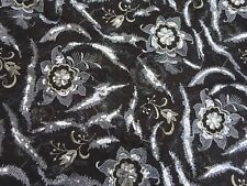 Black Lace Silver Gold Sequin Net Stretchy Dress Making Fabric 36"L x 50" Wide