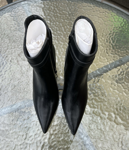 Women black leather ankle - leather,