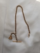 Antique Ladies Watch Fob 12" Chain with Monogram Fob