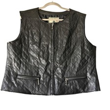 VTG Black Faux Leather Vest