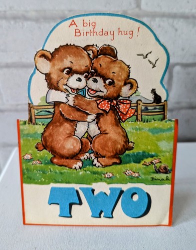 Vintage bears hugs age two - vintage, 2