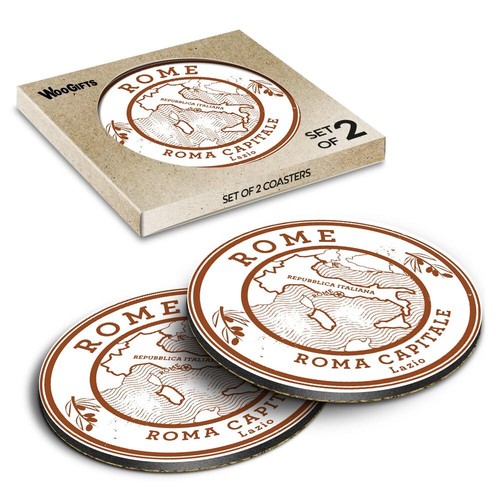Round mdf coaster rome capital - mdf,