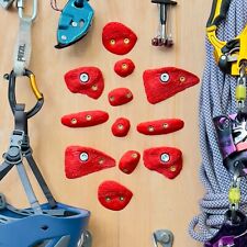12 Climbing holds bolt on Medium and Small footholds | red