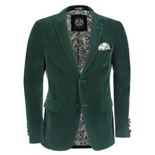 GARY – Men’s Velvet Blazer Classic Smart Casual Tailored Fit Wedding Suit Jacket