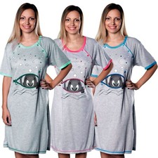 Maternity Women's Nightshirt Nursing Nightdress Pregnancy Breastfeeding Nightie