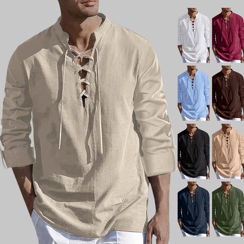 Men medieval vintage henley - medieval, t