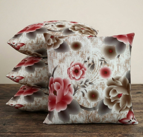 Set cream floral cushion - of,