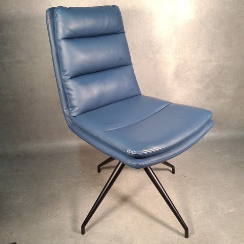 Blue faux leather swivel - blue,