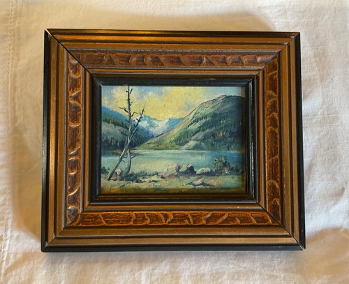 Vtg miniature oil landscape - vtg,