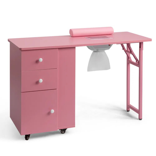 Nail desk folding table pink - nail,