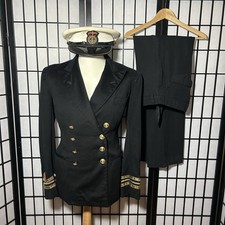 Vintage 1950s Royal Navy Gieves Officers Uniform - With Hat - 36 Small