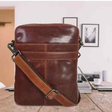 Leather messenger bag flight