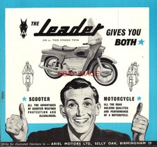 Original 1959 Advert ARIEL 250cc 'LEADER' Motorcycle Magazine Cover Print 731G