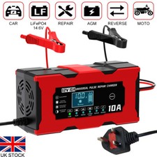 12V 10A Car Battery Charger Pulse Repair Smart Battery Charging Lithium Charger