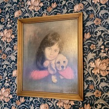 Vintage Framed Puppy Love