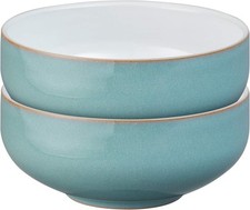 Denby - Azure Blue Cereal Bowls Set of 2 - Dishwasher Microwave Safe Crockery 8