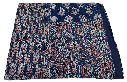 Indian kantha quilt bedspread - quilt,