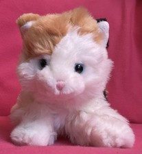Vintage Tesco Fluffy Calico Cat Kitten White Ginger Black Soft Plush Toy 9” 2011