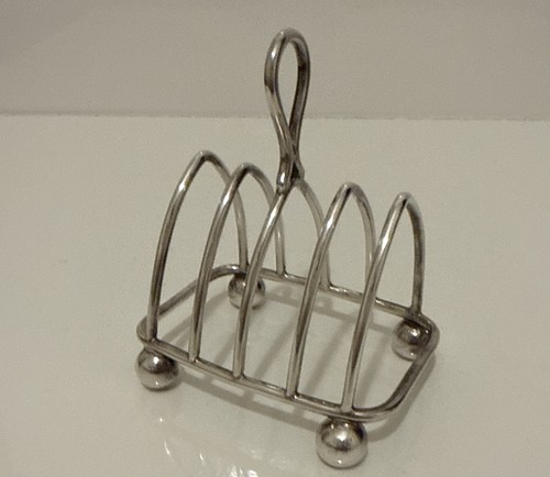 Antique silver plated toast - antique,