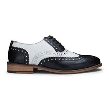 Mens Black White Gatsby Oxford