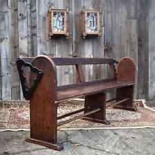 Antique Railway Station Platform Reversible Flip Over Back Pitch Pine Bench 2 Av