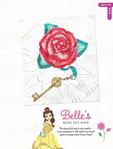 Disney belle rose key ring - -, belle's