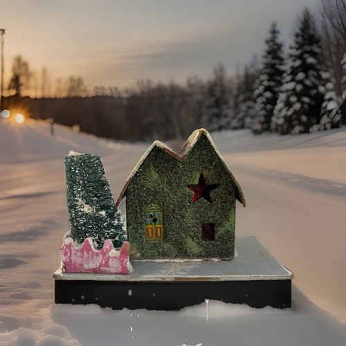 Putz christmas cottage house - christmas,
