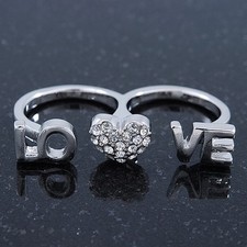 Rhodium Plated Double Finger