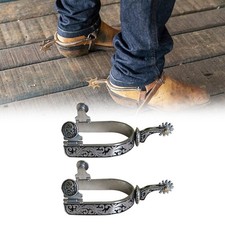 2x Horse Spurs Boots Spurs Smooth Equestrian Accessory Engraved Boots Spurs