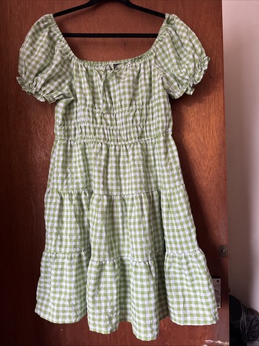 Green gingham western - green,