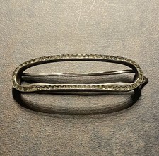 935 Silver Hair Slide Clip Paste Stones Art Deco
